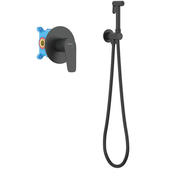 Набор для гигиенического душа Aquatek Бетта AQ1119MB (со скрытой частью) чёрный матовый фото 