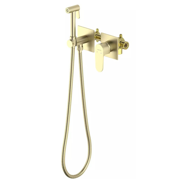 Набор для гигиенического душа Aquatek Оберон AQ1220BG (со скрытой частью) золото шлифованное фото 