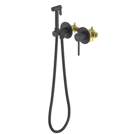 Набор для гигиенического душа Aquatek Европа AQ1319MB (со скрытой частью) чёрный матовый фото 