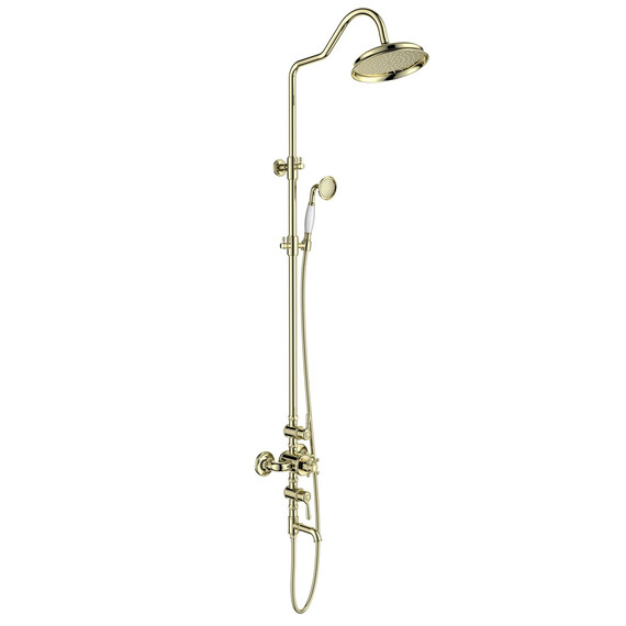 Душевая стойка с термостатом Aquatek Классик AQ2543PG, золото, Цвет производителя: золото фото 