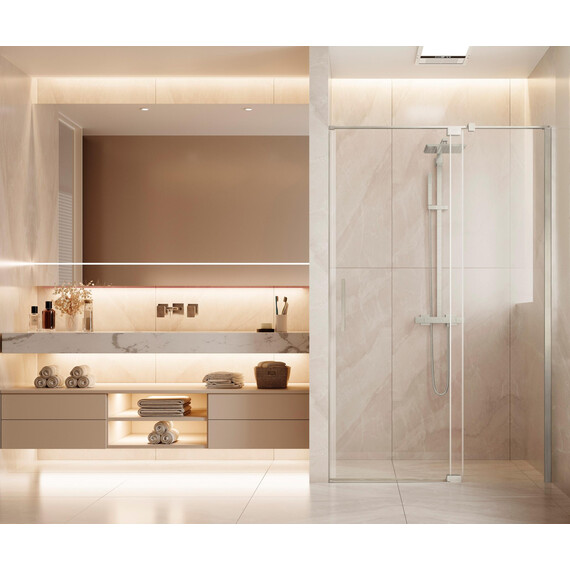 Душевая дверь Vincea Extenza 100-110 см VDP-4EX1011CLBN (стекло 8 мм) брашированный никель/прозрачное фото 2