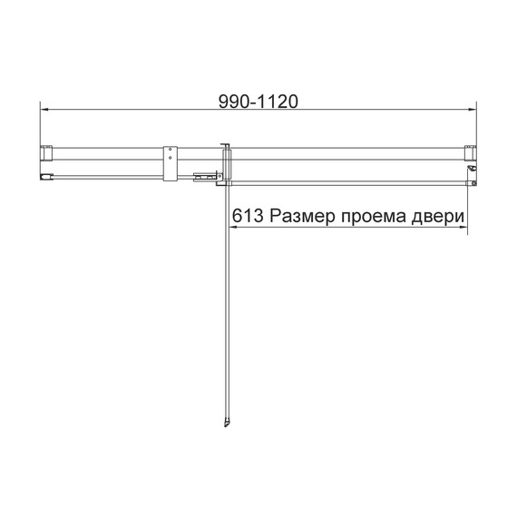 Душевая дверь Vincea Extenza 100-110 см VDP-4EX1011CLBN (стекло 8 мм) брашированный никель/прозрачное фото 5
