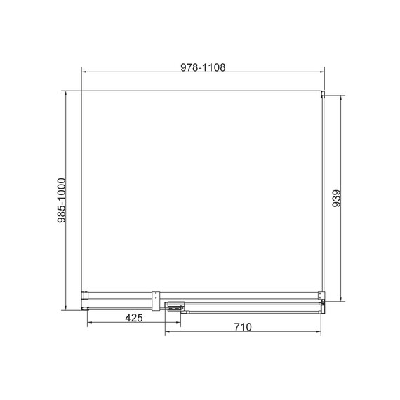 Душевое ограждение Vincea Extenza 100-110x100 см VSR-4EX101110CLBN (стекло 8 мм) брашированный никель/прозрачное фото 4