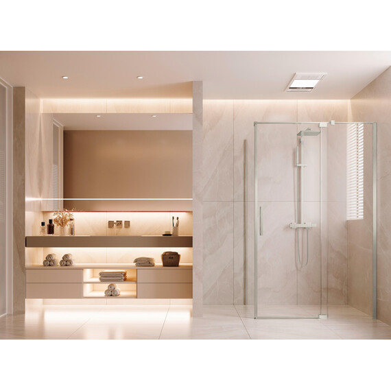 Душевое ограждение Vincea Extenza 100-110x90 см VSR-4EX101190CLBN (стекло 8 мм) брашированный никель/прозрачное фото 2