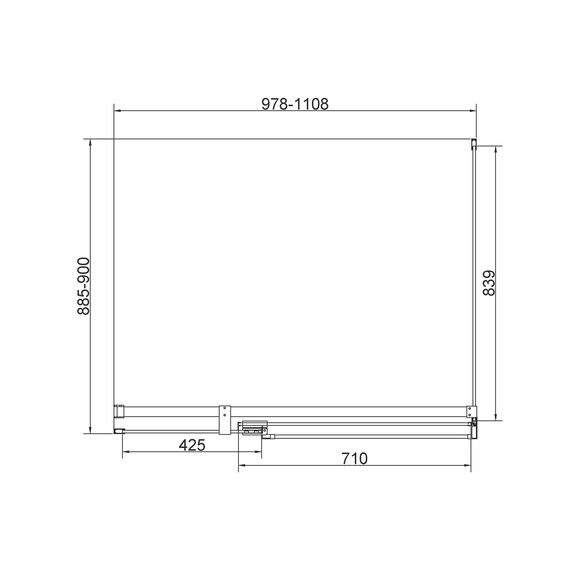 Душевое ограждение Vincea Extenza 100-110x90 см VSR-4EX101190CLBN (стекло 8 мм) брашированный никель/прозрачное фото 4