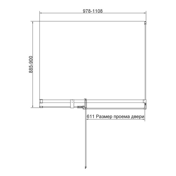 Душевое ограждение Vincea Extenza 100-110x90 см VSR-4EX101190CLGM (стекло 8 мм) вороненая сталь/прозрачное фото 5