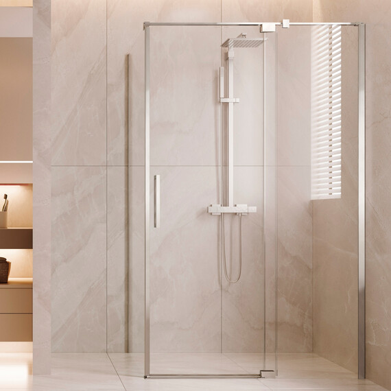 Душевое ограждение Vincea Extenza 110-120x100 см VSR-4EX111210CL (стекло 8 мм) хром/прозрачное фото 