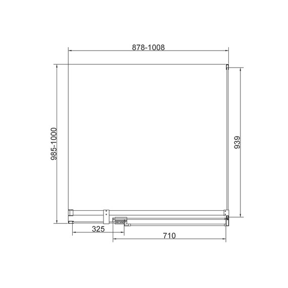 Душевое ограждение Vincea Extenza 90-100x100 см VSR-4EX901010CLBN (стекло 8 мм) брашированный никель/прозрачное фото 4