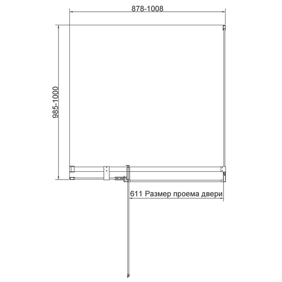 Душевое ограждение Vincea Extenza 90-100x100 см VSR-4EX901010CLBN (стекло 8 мм) брашированный никель/прозрачное фото 5