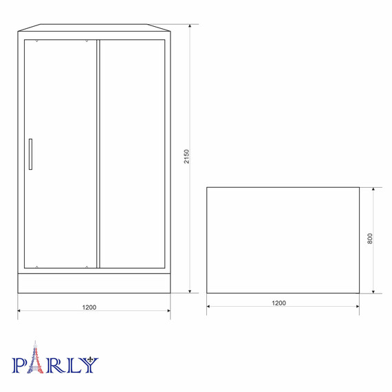 Душевая кабина Parly Bett 120х80 см BETT120, белый/матовое (безсиликоновая сборка) фото 7