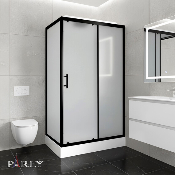 Душевая кабина Parly Bett 120х80 см BETT B120, чёрный/матовое (безсиликоновая сборка) фото 5