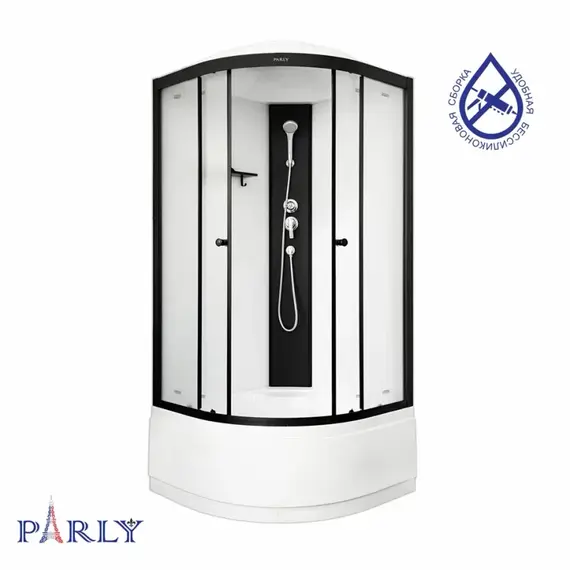Душевая кабина Parly Bett 80х80 см B821, чёрный/матовое (безсиликоновая сборка) фото 3