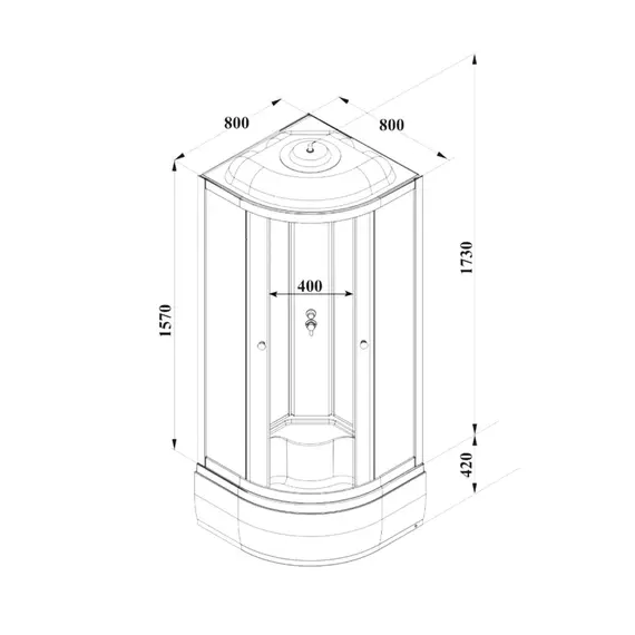 Душевая кабина Parly Bett 80х80 см B821, чёрный/матовое (безсиликоновая сборка) фото 8