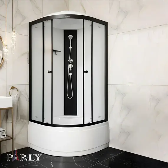 Душевая кабина Parly Bett 80х80 см B821, чёрный/матовое (безсиликоновая сборка) фото 6