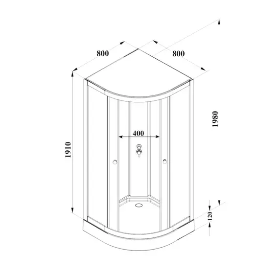 Душевая кабина Parly Bett 80х80 см B831, чёрный/матовое (безсиликоновая сборка) фото 7