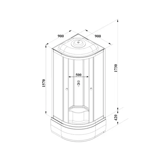 Душевая кабина Parly Bett 90х90 см B921, чёрный/матовое (безсиликоновая сборка) фото 8