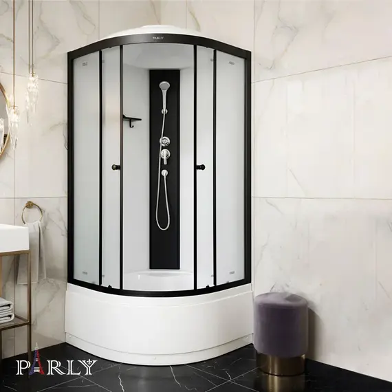 Душевая кабина Parly Bett 90х90 см B921, чёрный/матовое (безсиликоновая сборка) фото 6