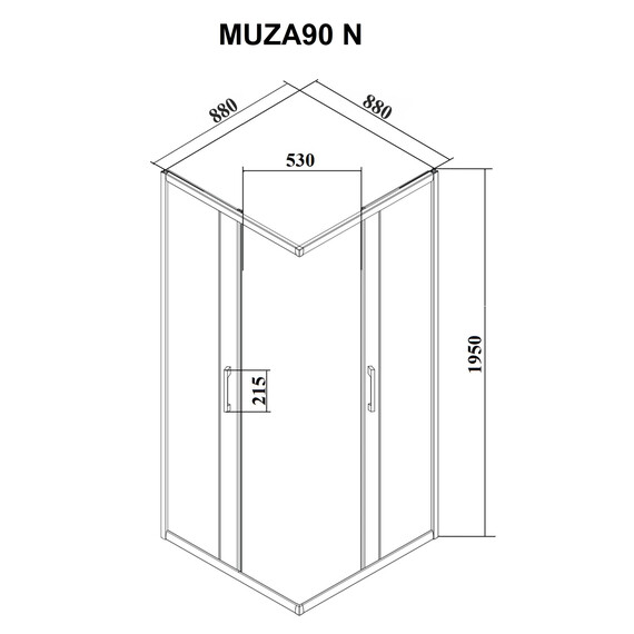Душевое ограждение Ceruttispa Musa 90x90 см MUZA90N, чёрный матовый/прозрачное фото 4