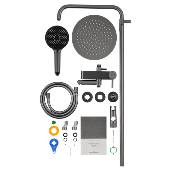 Душевая стойка Wonzon & Woghand Solo WW-739032-BGM, тёмный графит фото 7