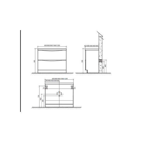 Тумба напольная с раковиной BelBagno ANCONA-N-600-2C-PIA-RW 60 см, темный дуб фото 4