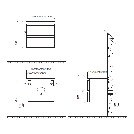 Тумба подвесная с раковиной BelBagno ENERGIA-N-900-2C-SO-BL 90 см, белый фото 5