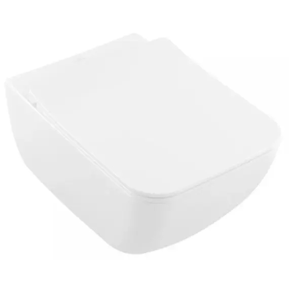 Унитаз подвесной безободковый Villeroy&Boch Venticello 4611RLR1 с тонким быстросъемным сиденьем микролифт (CeramicPlus) фото 2