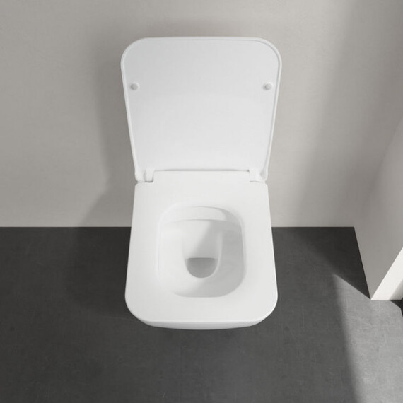 Унитаз подвесной безободковый Villeroy&Boch Venticello 4611RLR1 с тонким быстросъемным сиденьем микролифт (CeramicPlus) фото 4