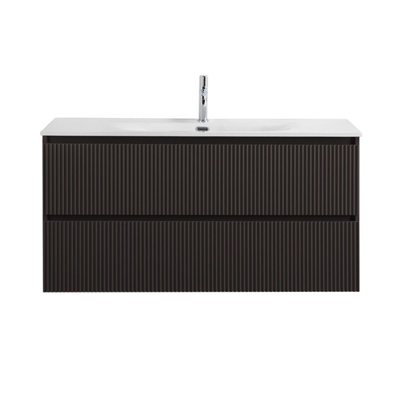 Тумба подвесная с раковиной BelBagno 120 см UNO-1200-2C-SO-GSO (раковина CZR-8073-120) тёмно-серый матовый фото 