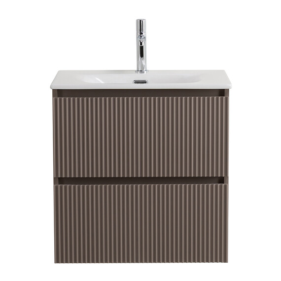 Тумба подвесная с раковиной BelBagno 60 см UNO-MINI-600-2C-SO-СO, бежевый матовый фото 