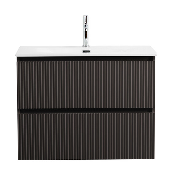 Тумба подвесная с раковиной BelBagno 90 см UNO-MINI-900-2C-SO-GSO, тёмно-серый матовый фото 