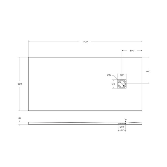 Каменный поддон BelBagno 170x80 см TRAY-MR-UNO-AH-170/80-35-W-NO фото 5