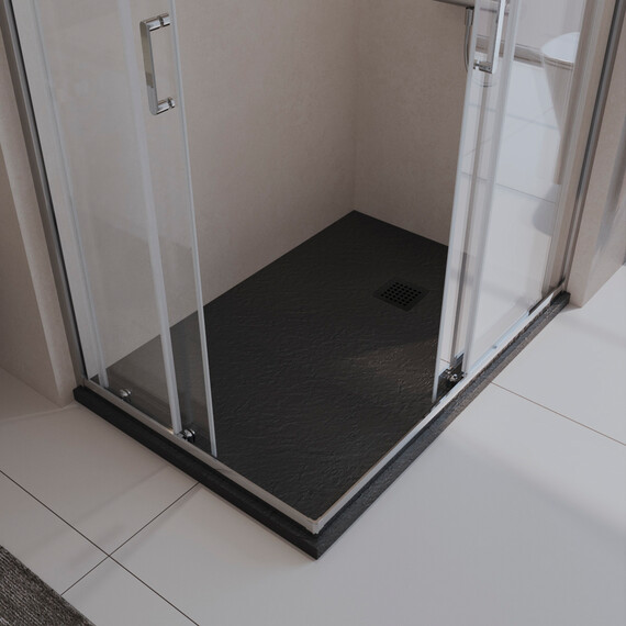 Каменный поддон BelBagno 120x80 см TRAY-MR-UNO-AH-120/80-35-NERO-NO, чёрный матовый фото 3