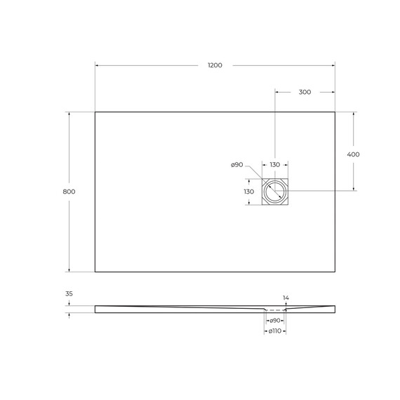 Каменный поддон BelBagno 120x80 см TRAY-MR-UNO-AH-120/80-35-W-NO фото 5