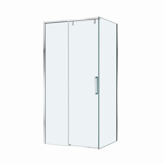 Душевое ограждение BelBagno 100x90 см SOFT_CLOSE-1-AH-1-100/90-C-Cr, хром/прозрачное фото 4