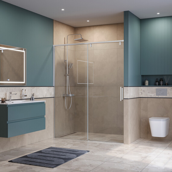 Душевая дверь BelBagno 150 см SOFT_CLOSE-1-BF-1-150-C-Cr, хром/прозрачное фото 2