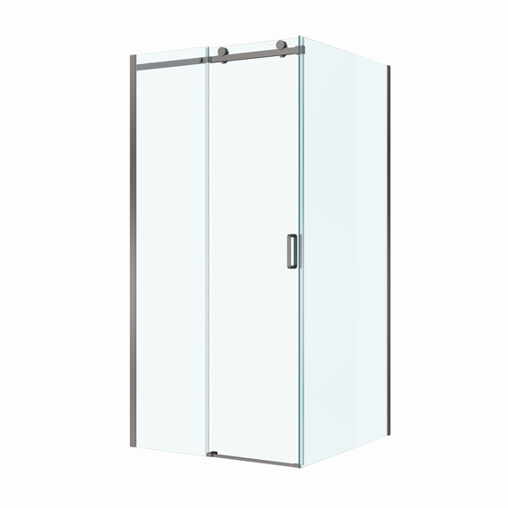 Душевое ограждение BelBagno 100x100 см SOFT_CLOSE-2-A-1-100-C-GM, оружейная сталь/прозрачное фото 4