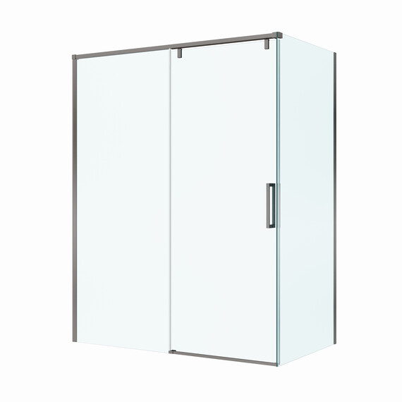 Душевое ограждение BelBagno 160x100 см SOFT_CLOSE-1-AH-1-160/100-C-GM, оружейная сталь/прозрачное фото 4