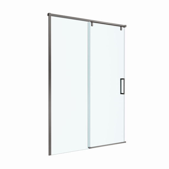 Душевая дверь BelBagno 140 см SOFT_CLOSE-1-BF-1-140-C-GM, оружейная сталь/прозрачное фото 4