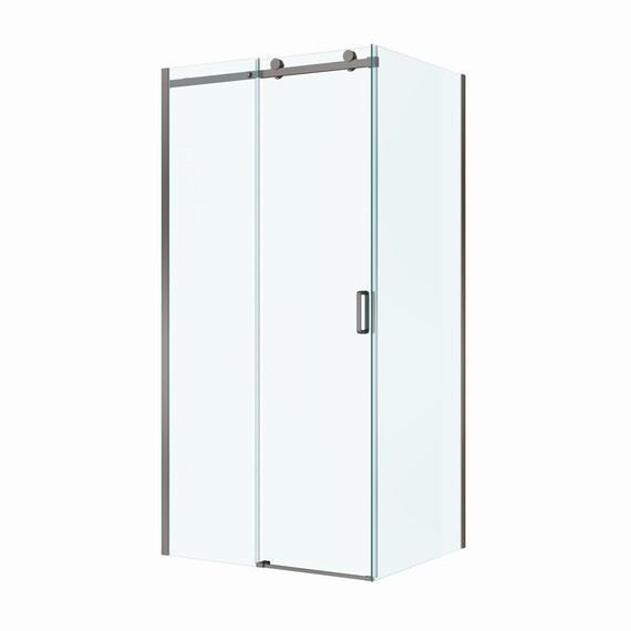 Душевое ограждение BelBagno 110x100 см SOFT_CLOSE-2-AH-1-110/100-C-GM, оружейная сталь/прозрачное фото 4