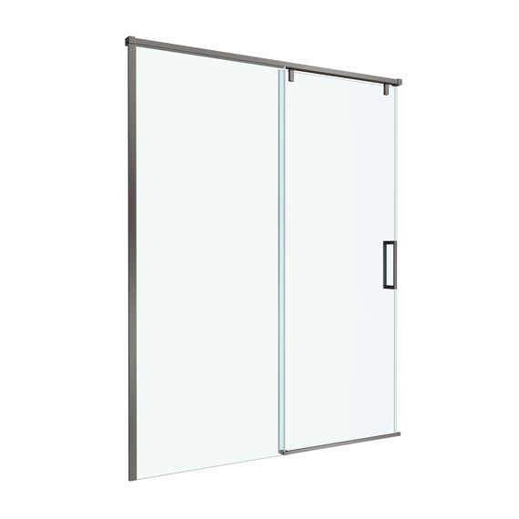 Душевая дверь BelBagno 160 см SOFT_CLOSE-1-BF-1-160-C-GM, оружейная сталь/прозрачное фото 4