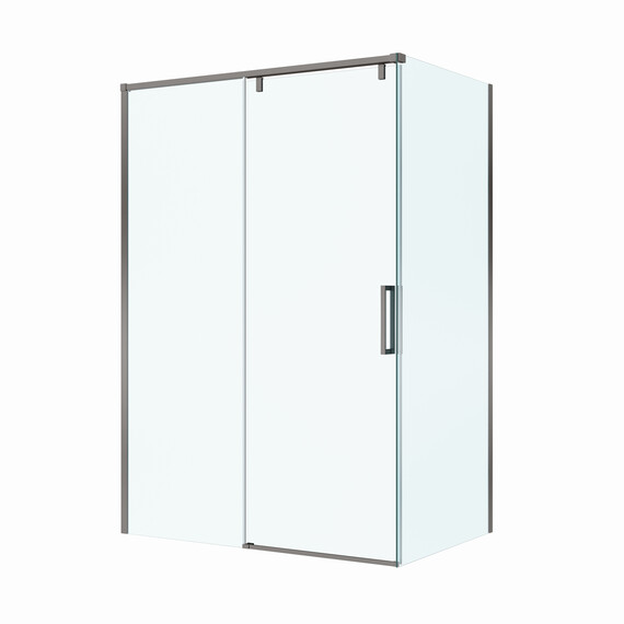 Душевое ограждение BelBagno 130x90 см SOFT_CLOSE-1-AH-1-130/90-C-GM, оружейная сталь/прозрачное фото 4