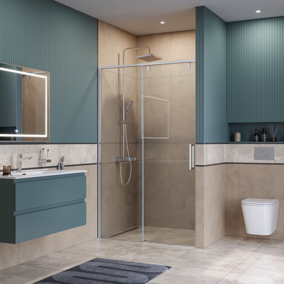Душевая дверь BelBagno 130 см SOFT_CLOSE-1-BF-1-130-C-Cr, хром/прозрачное фото 2