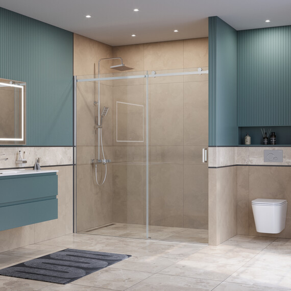 Душевая дверь BelBagno 180 см SOFT_CLOSE-2-BF-1-180-C-Cr, хром/прозрачное фото 2