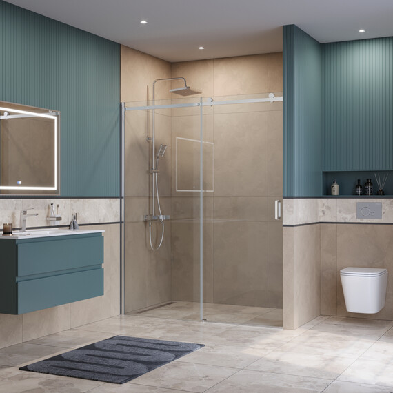 Душевая дверь BelBagno 160 см SOFT_CLOSE-2-BF-1-160-C-Cr, хром/прозрачное фото 2