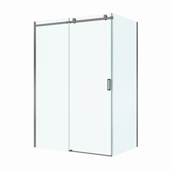 Душевое ограждение BelBagno 140x100 см SOFT_CLOSE-2-AH-1-140/100-C-GM, оружейная сталь/прозрачное фото 4