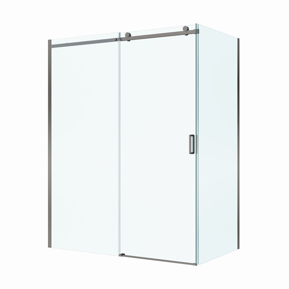 Душевое ограждение BelBagno 160x90 см SOFT_CLOSE-2-AH-1-160/90-C-GM, оружейная сталь/прозрачное фото 4