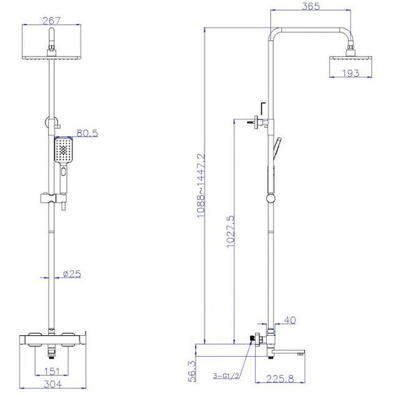 Душевая стойка Cezares SLIDER-CVD-NOP, чёрный матовый фото 4
