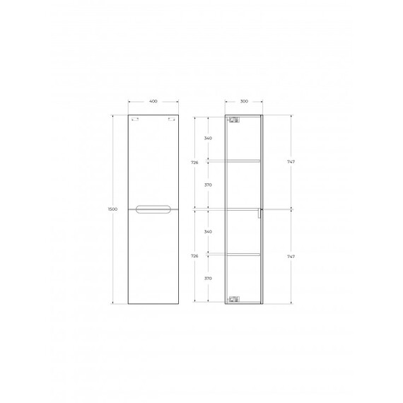Пенал подвесной BelBagno 40 см ETNA-1500-2A-SC-GSO, тёмно-серый матовый фото 2