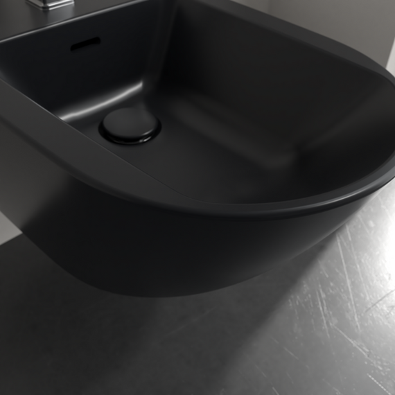 Биде подвесное Villeroy&Boch Antao 541100R7 (CeramicPlus) чёрный матовый фото 2