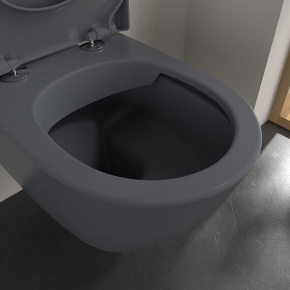 Унитаз подвесной безободковый Villeroy&Boch Subway 2.0 5614R0I4 (CeramicPlus) с крышкой микролифт, графит фото 5